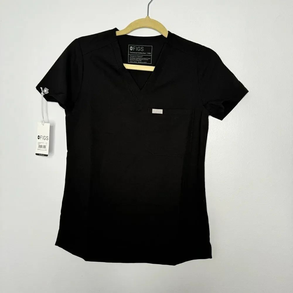 Figs black scrub top size XXS